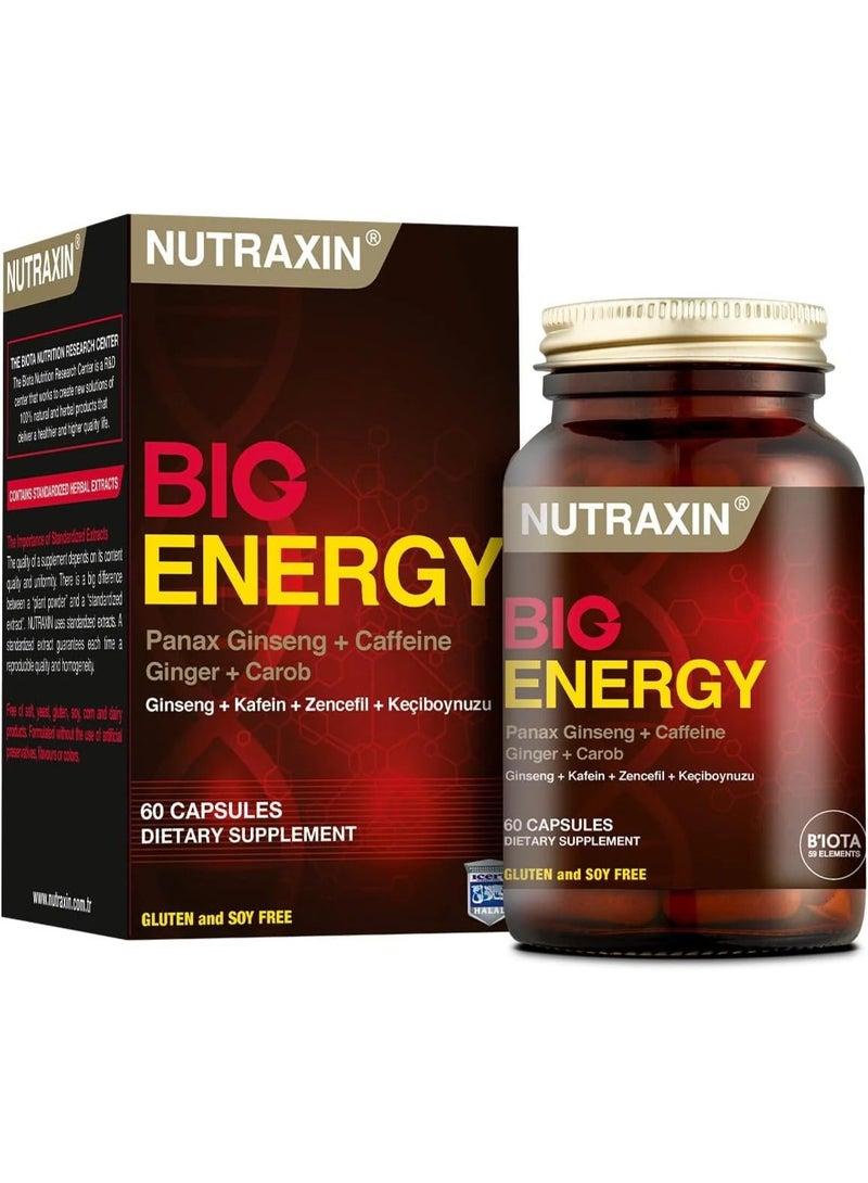 NUTRAXIN Big Energy for Endurance Boost and Mental Performance 60 Capsule - Image 1